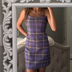 purple plade brandy dress